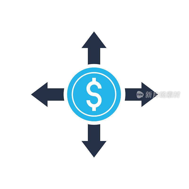 资金流动图标。单一固体图标。矢量插图。用于网站设计，logo, app，模板，ui等。